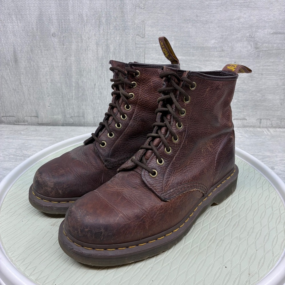 Dr. Martens 1460 Boots Mens 9 Brown Leather Lace Up Combat 11822